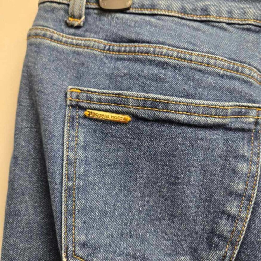 Michael Kors Selma Cropped Flare Jeans High Rise Medium Wash Blue Denim Size 10 - Picture 4 of 12